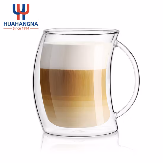 280ml High Quality High Borosilicate Colored Double Wall Glass Coffee Cup Milk Cup Translucent Glass Transparent Glass Cup Coffee Mug