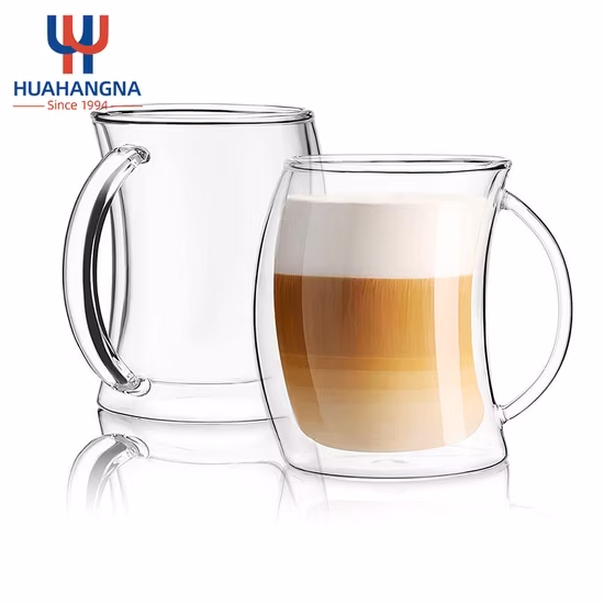 280ml High Quality High Borosilicate Colored Double Wall Glass Coffee Cup Milk Cup Translucent Glass Transparent Glass Cup Coffee Mug